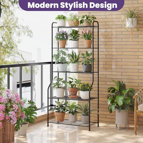 5 Tier Corner Plant Stand (Black / 5 Tier)