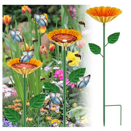 1 Pcs Metal Bee Watering Station (Yellow)