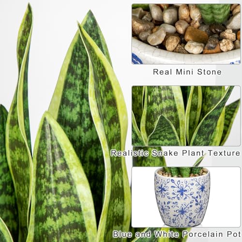 Artificial Snake Plant Potted Faux Sansevieria Trifasciata Plants