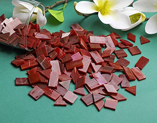 Glass Mosaic Tiles for Art Crafts (Red-1)