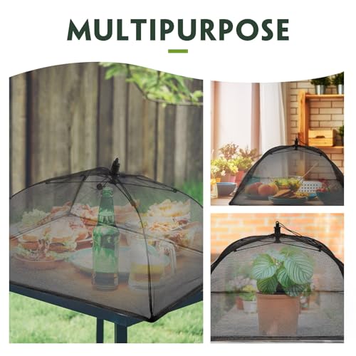 4 Pack Mesh Plant Cover Dome Tent Protector (17 x 17 Inch / Black)