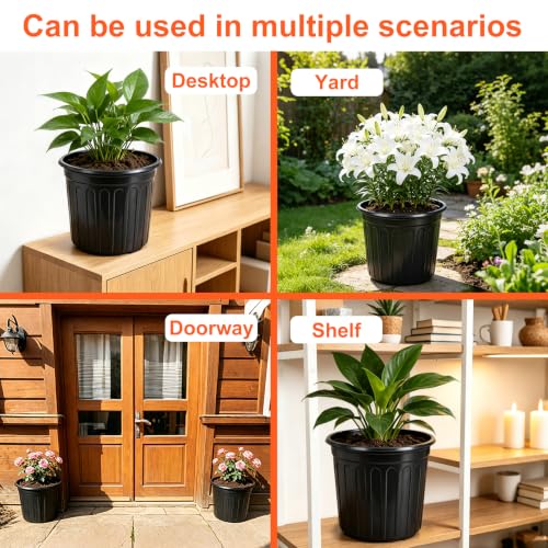 50 Pack 3 Gallon Black Flexible Flower Plant Nursery Pots (3 Gallon / 50P)
