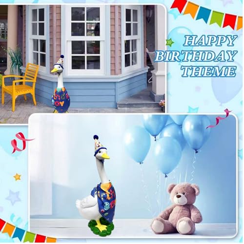 Porch Goose Statue (boy birthday goose)