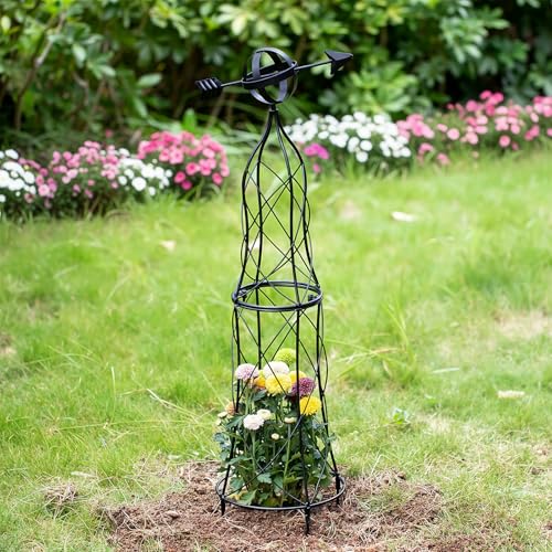 41" Obelisk Trellis for Climbing Plants (black-41"x10")