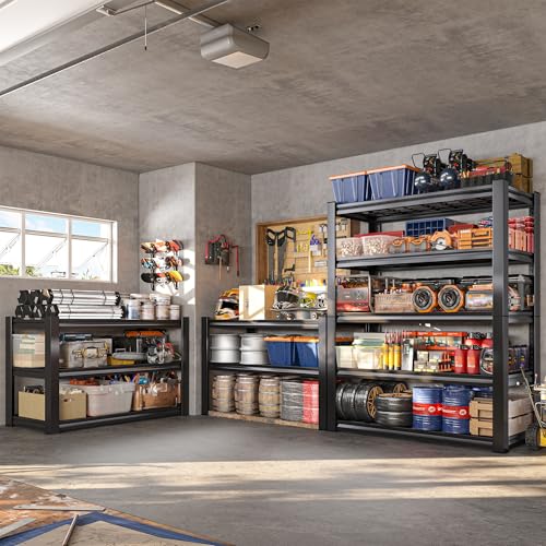 3010LBS Storage Shelves 72" H Garage Shelving Heavy Duty Metal Shelving 5 Tier Adjustable Metal Shelves for Storage for Kitchen Pantry Warehouse Basement 72" H x 35.5" W x 16" D (4 Count)