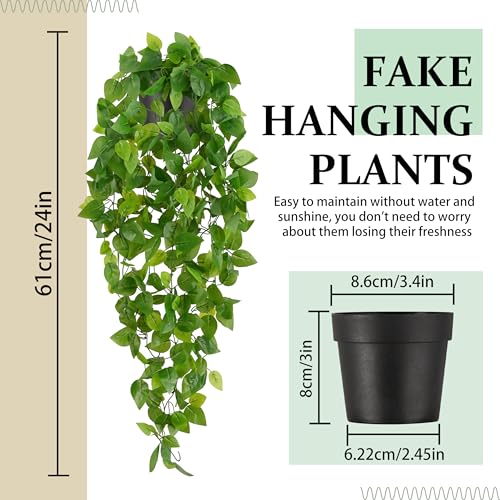 Fake Hanging Plants (Epipremnum Aureum / 2Pcs Plants with Pot)