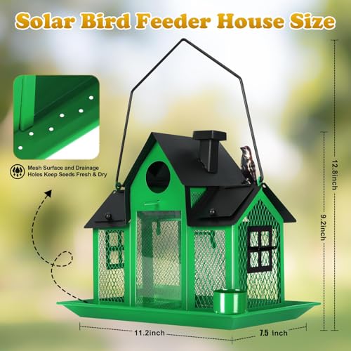 Solar Bird Feeders House for Outside Hanging