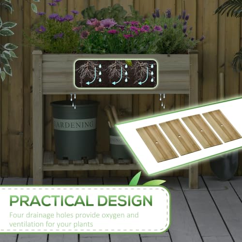 36" x 20" x 30" Raised Garden Bed Elevated Planter Box with Legs (Natural Wood / 35.75" x 20" x 30")