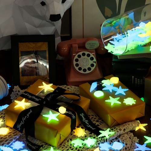 100 PCS Starfish Glow Rocks Mixed Color Luminous Stones Aquarium Garden (100 Count)