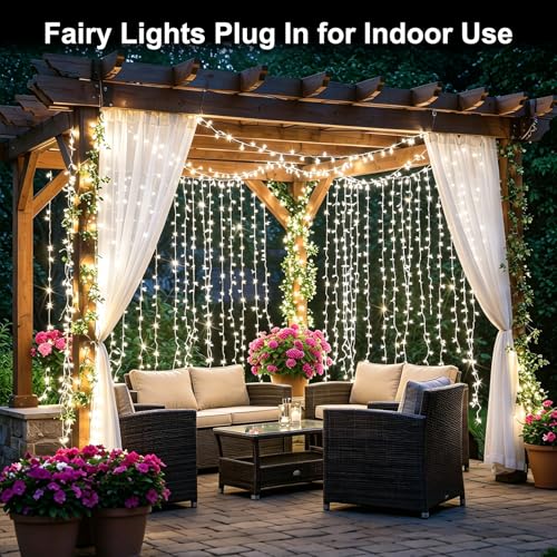 100FT 300 LED Christmas Lights Plug in (Cool White / 100FT 300LED)