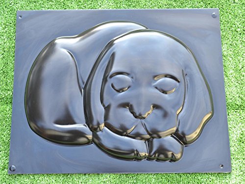 Concrete molds DIY Dog Stepping Stone Mold Mould Plaster Concrete Garden Path 15"x11"x1 (S04)