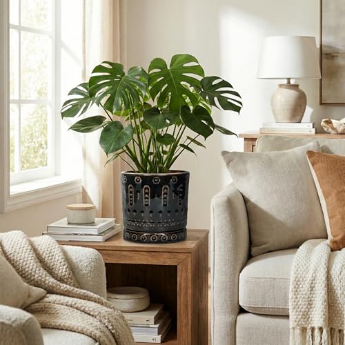8 Inch Pots for Plants (8 Inch / Black - 2)