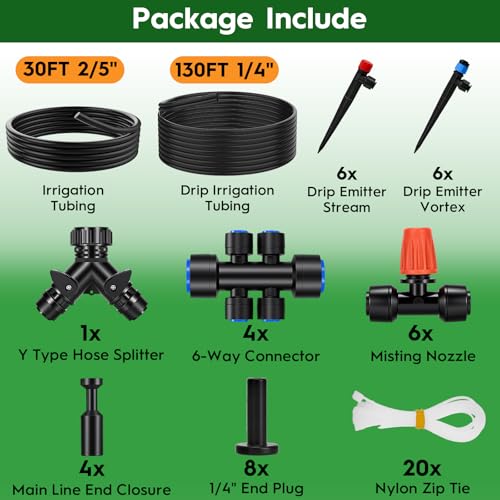 160FT Quick Connect Drip Irrigation System (160 FT)