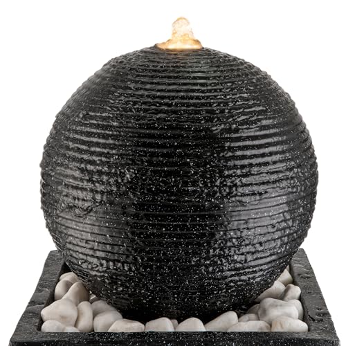 Water Fountain Outdoor (Resin/Black/Curved / 40.5" H)