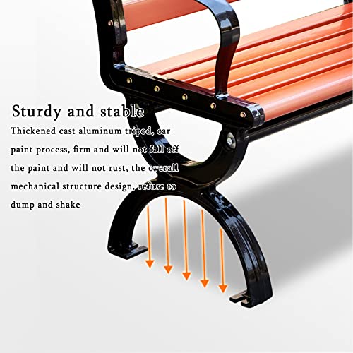 Outdoor Benches Cast Aluminum Preservative Wood 47IN (47IN(120CM))