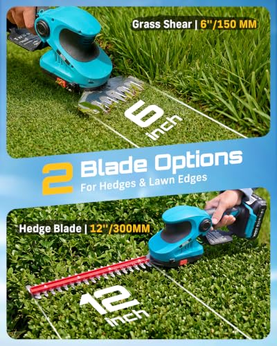 3-in-1 Electric Pruning Shears, Cordless Hedge Trimmer & Grass Shear (Seesii Blue)