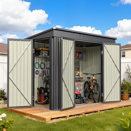 8x4FT Outdoor Storage Shed (8x4 / Black)