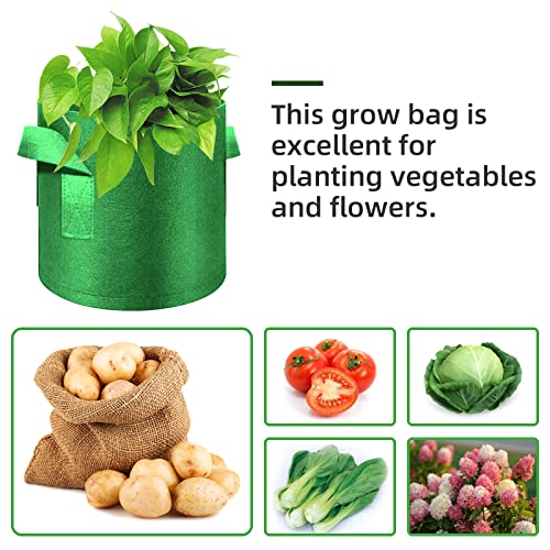 12 Pack 20 Gallon Plant Grow Bags (20 Gallon / Green)
