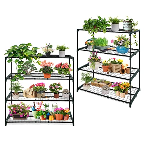 Greenhouse Shelving Staging Double 4 Tier (42'' x 17'' x 42'')