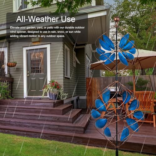 Large Wind Spinner Outdoor (Blue,bronze)