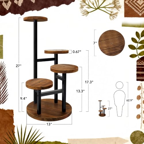 4 Tier Plant Stand Indoor (4 Tier-Brown)