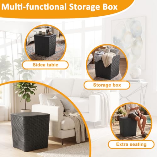 20 Gallon Outdoor Storage Deck Box (Black / 20 Gallon)