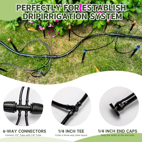100FT 1 4 Inch Drip Irrigation kit Tubing Distribution Hose Tube for Garden Drip Irrigation System (100FT 1/4" Distribution tube)