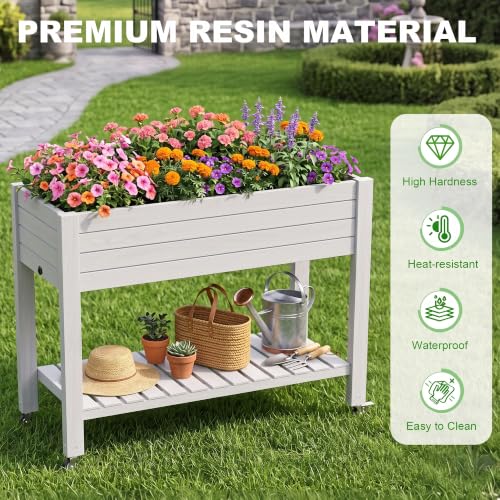 Elevated Resin Raised Garden Bed (Medium Ashen / 43.31*17.72*33.66)
