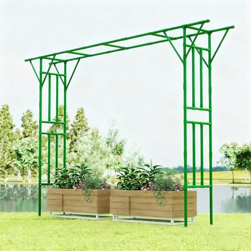 Flat Top Garden Arch Trellis (Extra Large / Green)