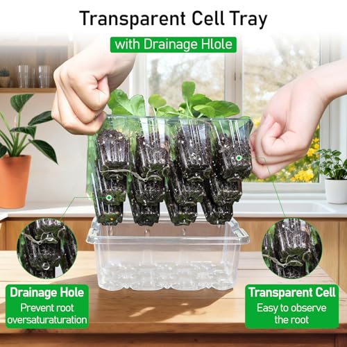 10 Pack Seed Starter Tray (Transparent / 12 Cell-10 Packs Elevated Cover)