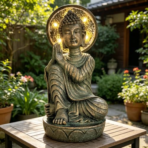 11.5in buddha statue outdoor (Antique Bronze)