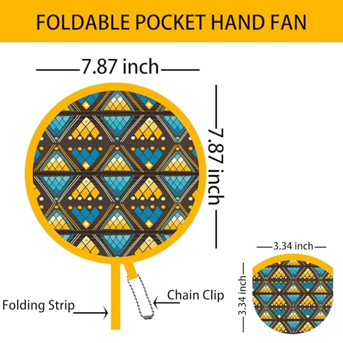 4 Pack Ethnic African Print Folding Hand Fan (Boho Ethno)