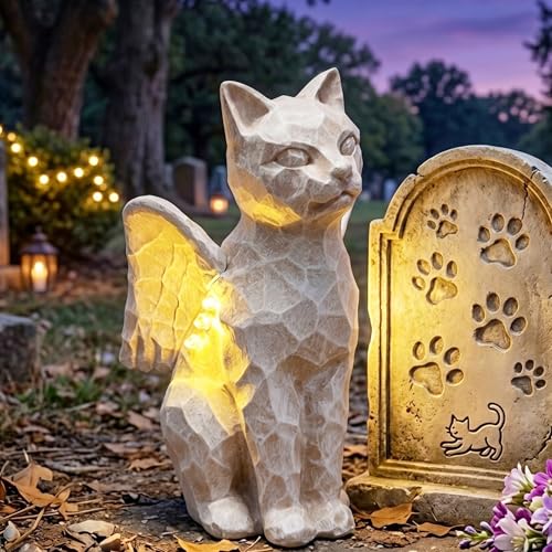 Solar Angel Cat with LED Lights (Cat With Wings / 1-piece)