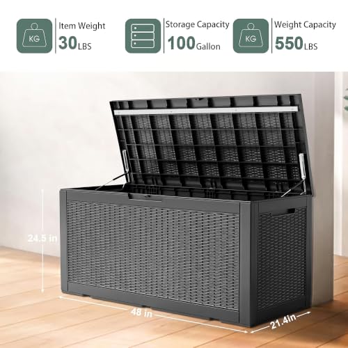 100 Gallon Outdoor Deck Box (Black / 100 Gallon)