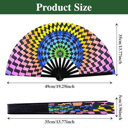 13Inch Large Popping Fans for LINE Dancing (Bright Color)