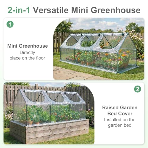 9 x 3 x 3 ft Mini Greenhouse (Transparent / 9 x 3 x 3 ft)