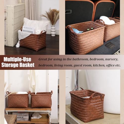 Handwoven Wicker Storage Baskets (70.4 Ounce)