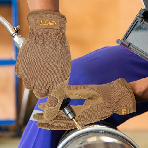 Leather Gardening Gloves (Khaki (3 Pairs) / X-Large)