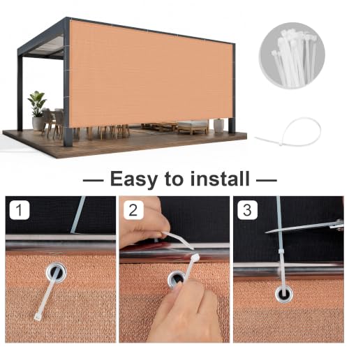 Shade Cloth 4x9 FT Sun Shade (4' x 9' custom size / Peach Fuzz)
