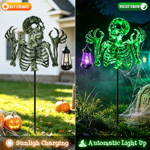 Halloween Skull Decor with Solar Light