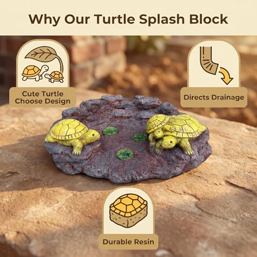 Turtle Downspout Splash Block (Tortoise-soil-big)