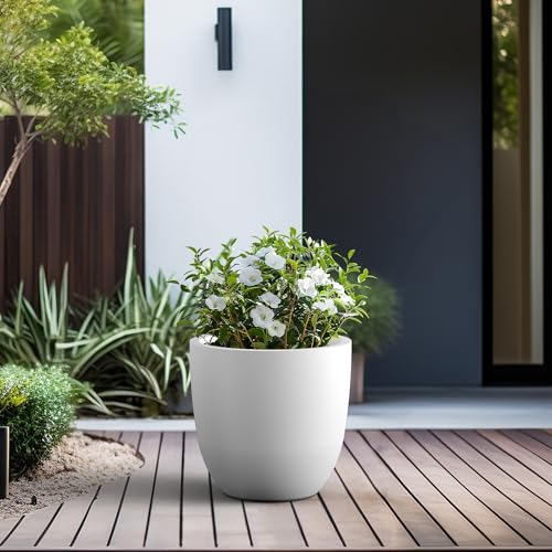 18" Dia Round Concrete Planter (Pure White / 18"d)