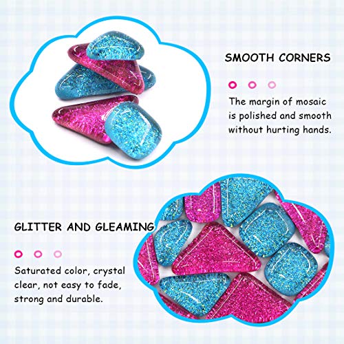 1 Pound Mixed Colors Shine Crystal Series Mosaic Tiles Assortment Kit (Mosaic Tiles G)