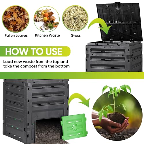 Compost Bin Outdoor Composter BPA Free Material