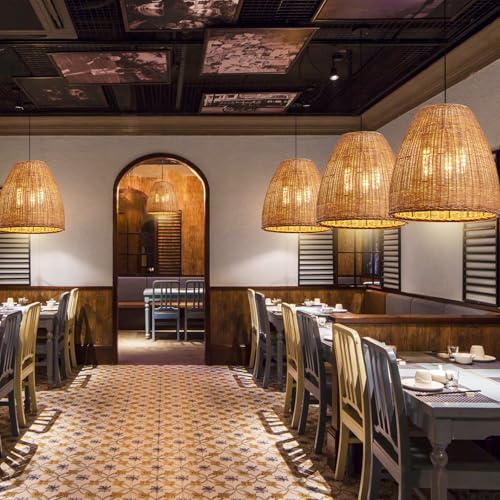 16.5" Rattan Pendant Light (Dark+Curry / 16.54" 3-Light)