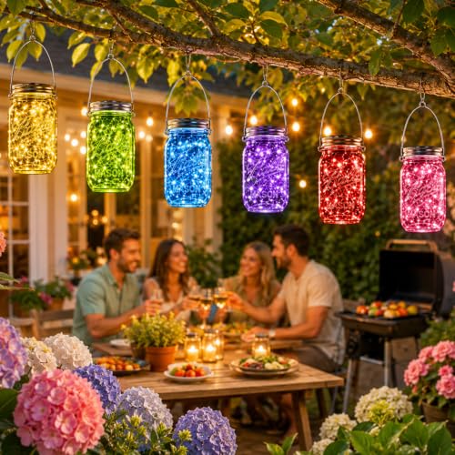 Solar Mason Jar Lid Lights Outdoor 12 Pack (Multicolor)