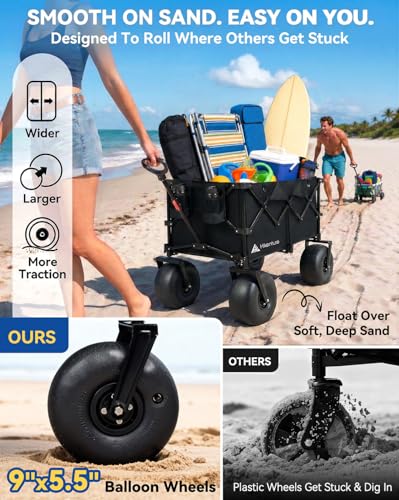 Beach Wagon with Balloon Wheels (Black / 9" Balloon Wheels)
