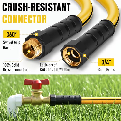 Heavy Duty Garden Hose 35ft (Black+Yellow / 35ft)