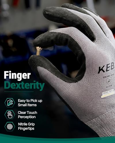 W2 Touchscreen Safety Work Gloves for Men & Women (Storm Grey (6 Pairs) / X-Small)