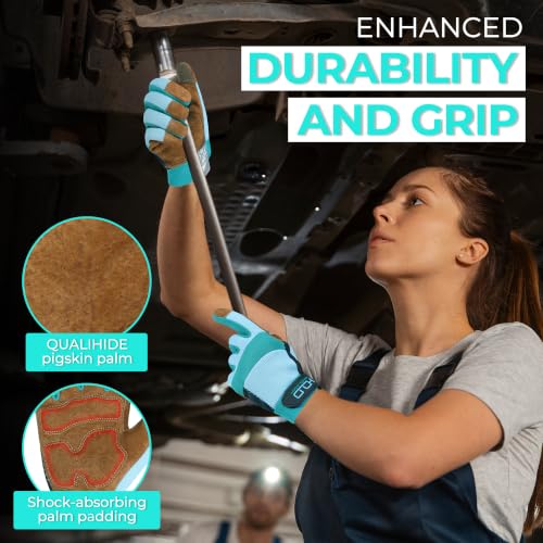 Work Gloves for Women (Small (Pack of 1) / Coffee-blue)